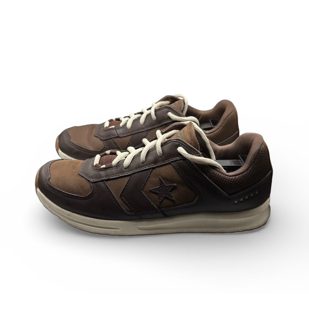 Converse Men's All Star Leather Sneakers SZ 9.5 Brown Low Top Shoes - 1389